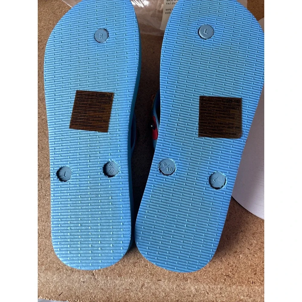 Vintage Women's Printed Flip Flops Size 9/10 Rubber Rings Caoutchouc 3070